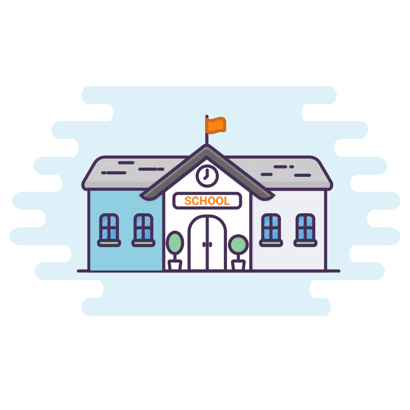 School painted one third