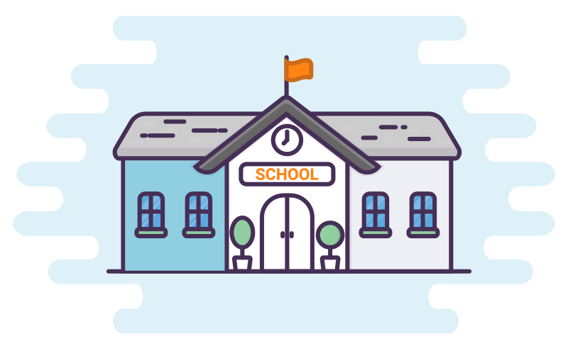 School painted one third