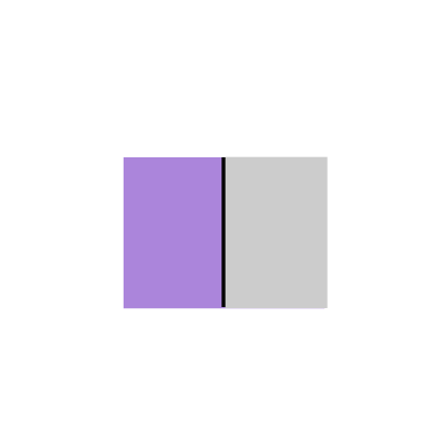 Rectangle with half colored purple
