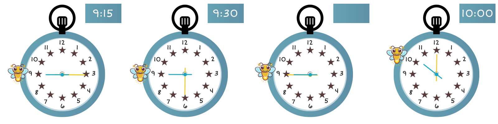 9:15, 9:30, BLANK, and 10:00.