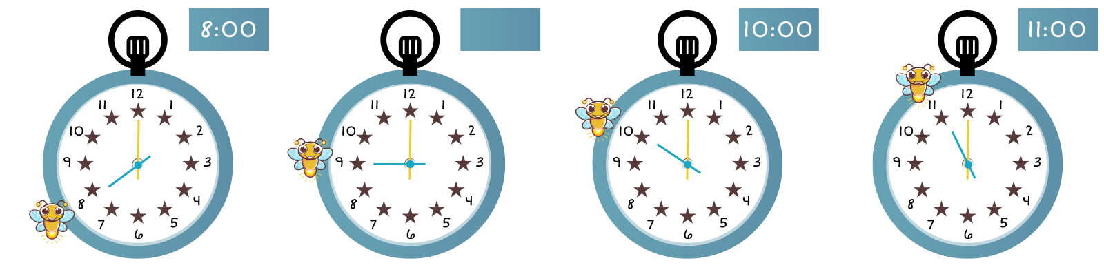 8:00, BLANK, 10:00, and 11:00