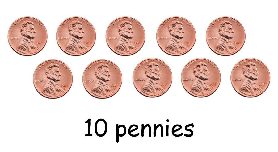 ten pennies