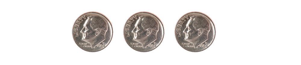3 dimes 