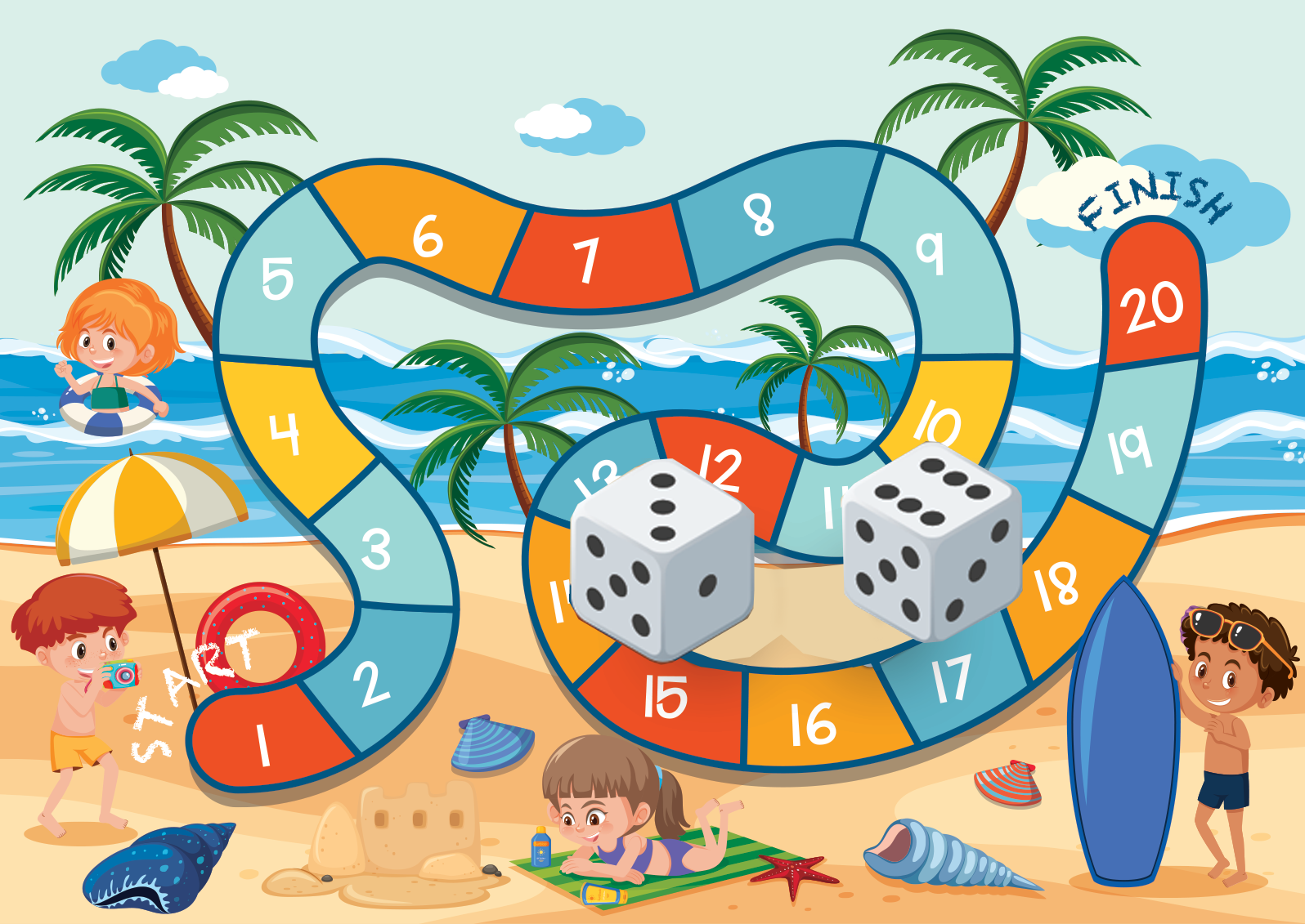 Game Board with Dice