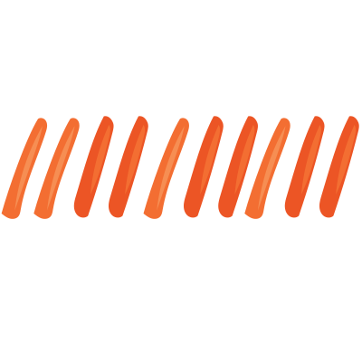 Illustration of carrot sticks.