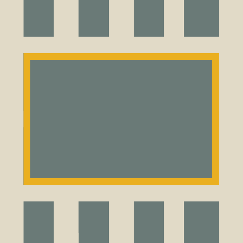 a square quadrilateral on the building.