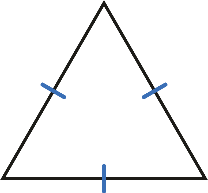 An Equilateral triangle. The sides are all equal in length.