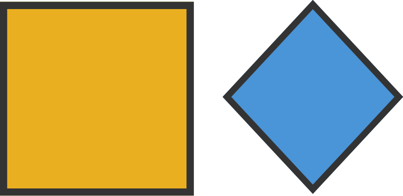 A square and a rhombus