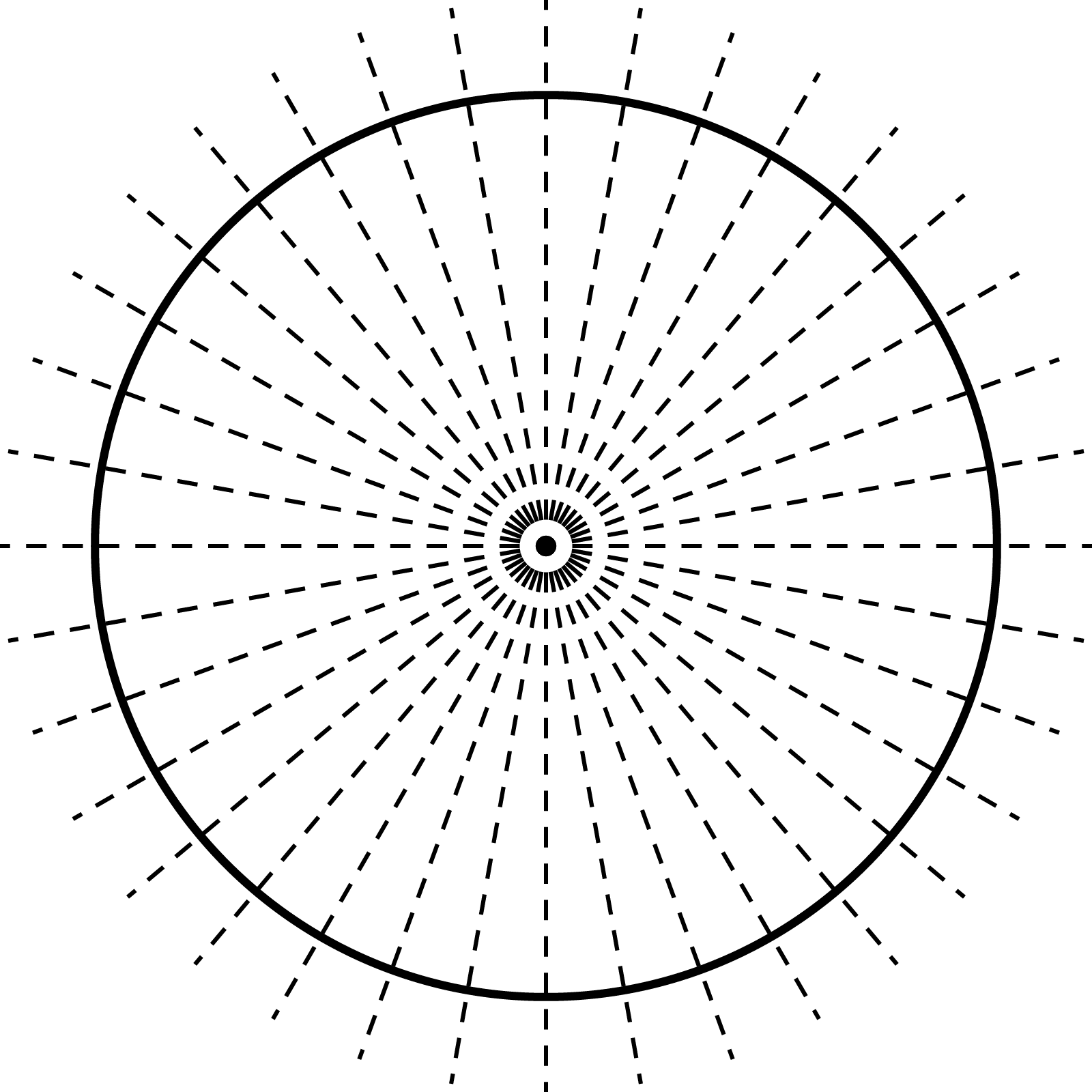 A circle with Infinite lines of symmetry any point along the circle will be symmetrical across through the center.