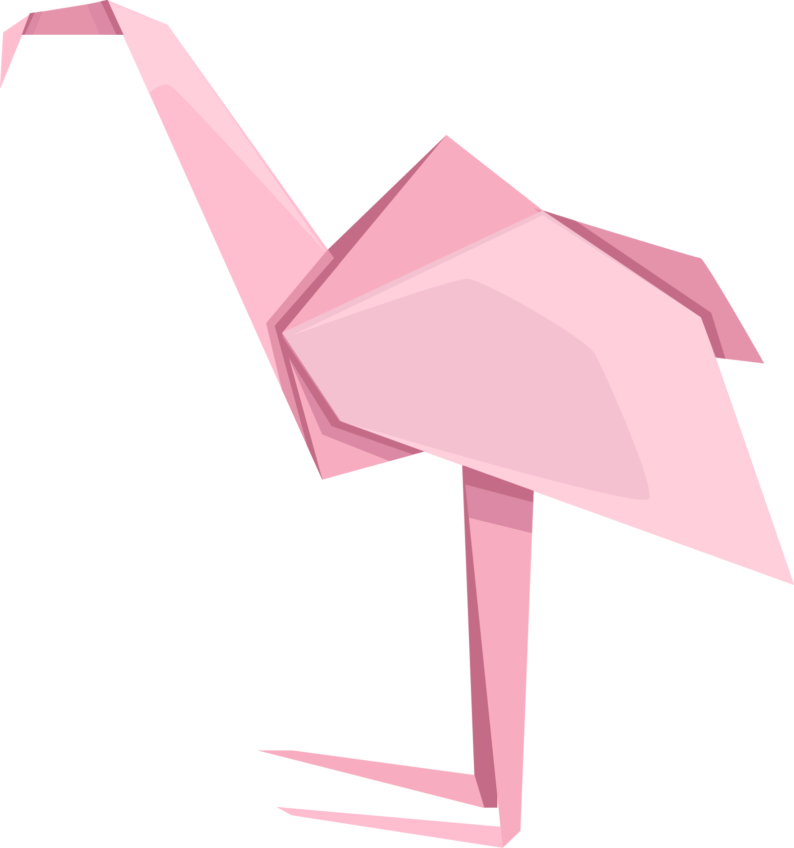 A flamingo origami