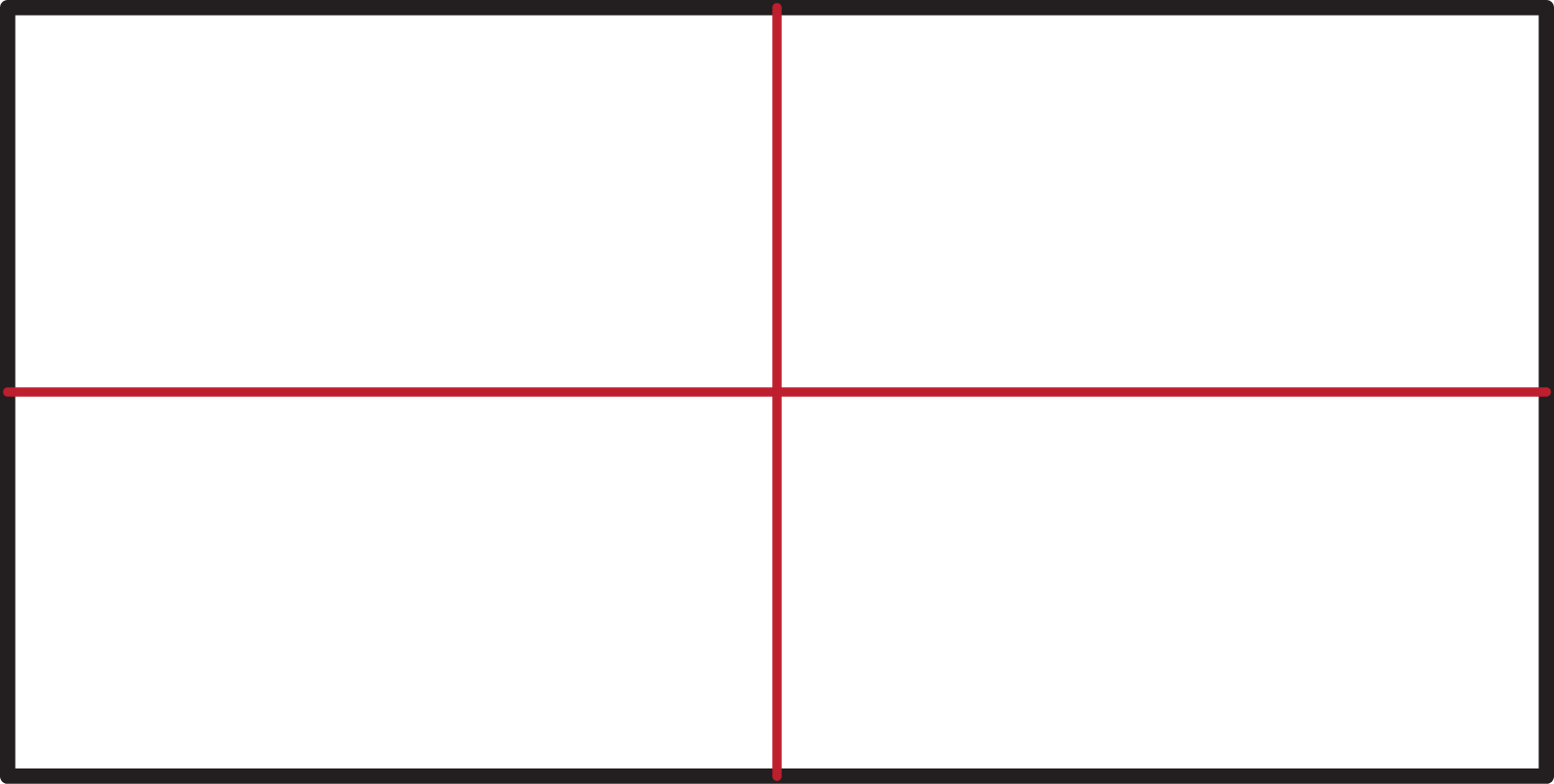 A rectangle with two lines of symmetry