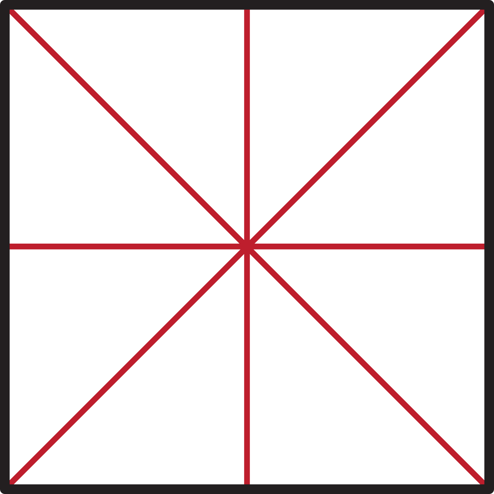 A square with 4 lines of symmetry