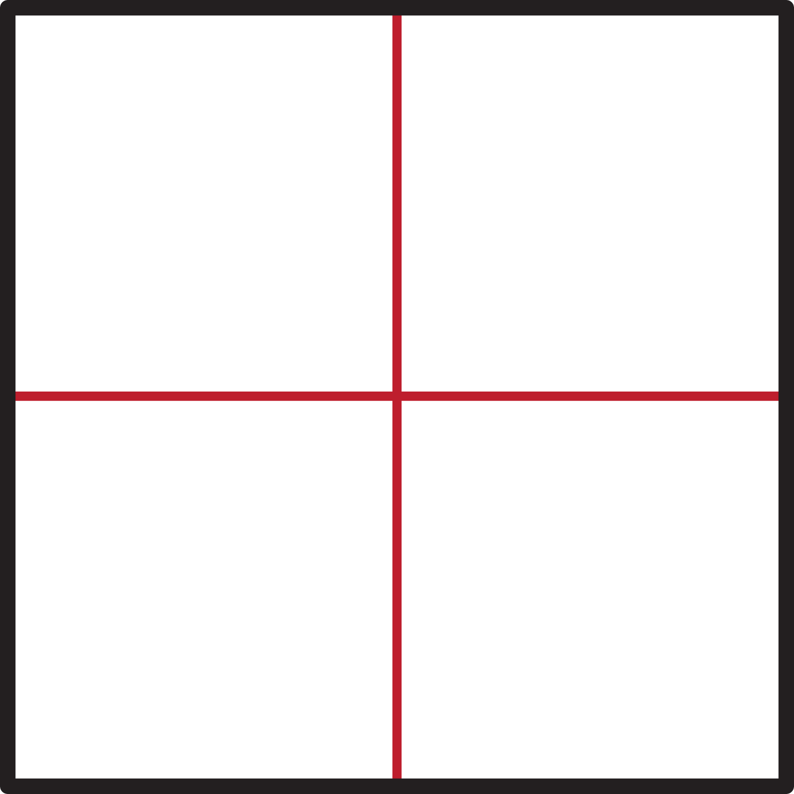 A rectangle with two lines of symmetry