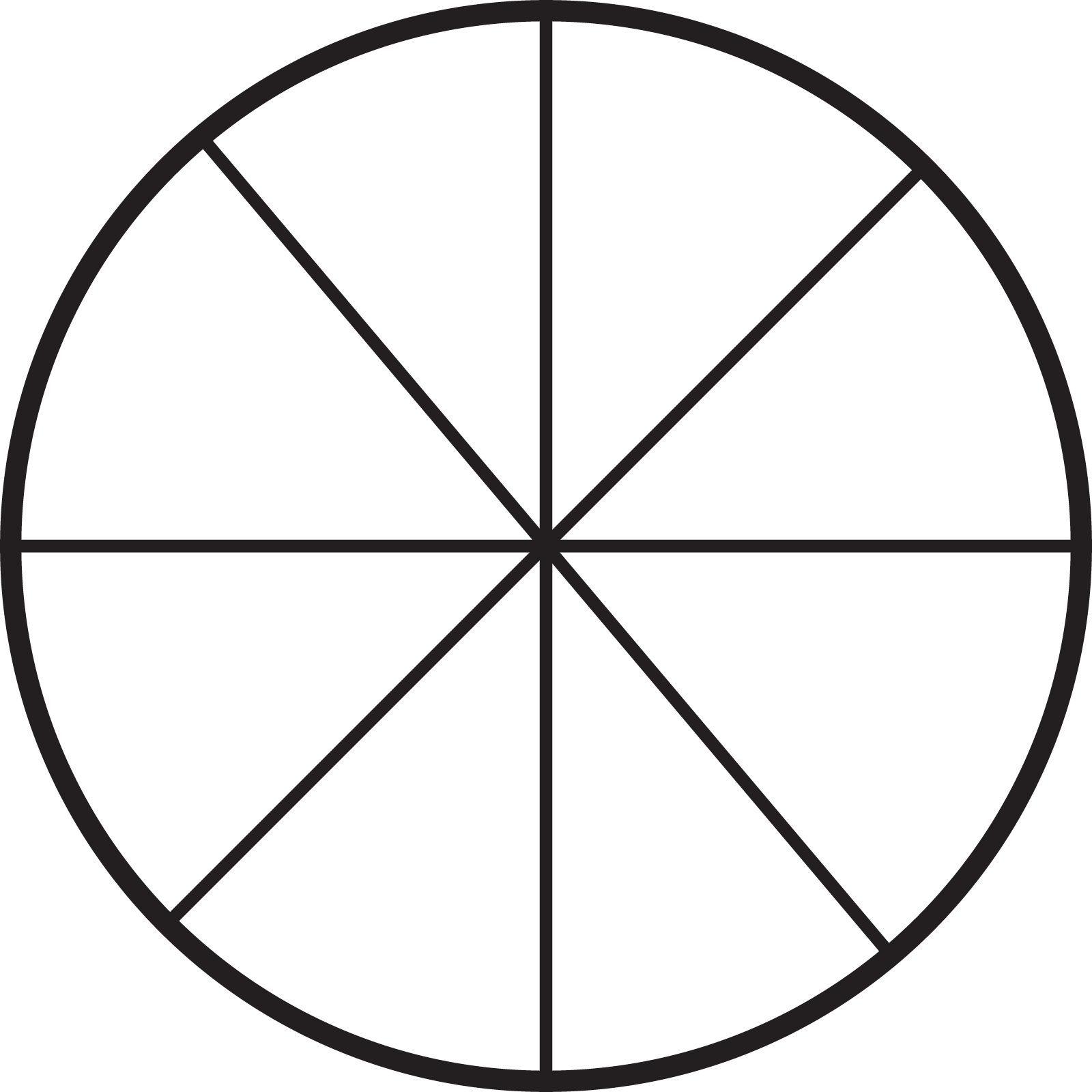 A circle with 8 equal parts.