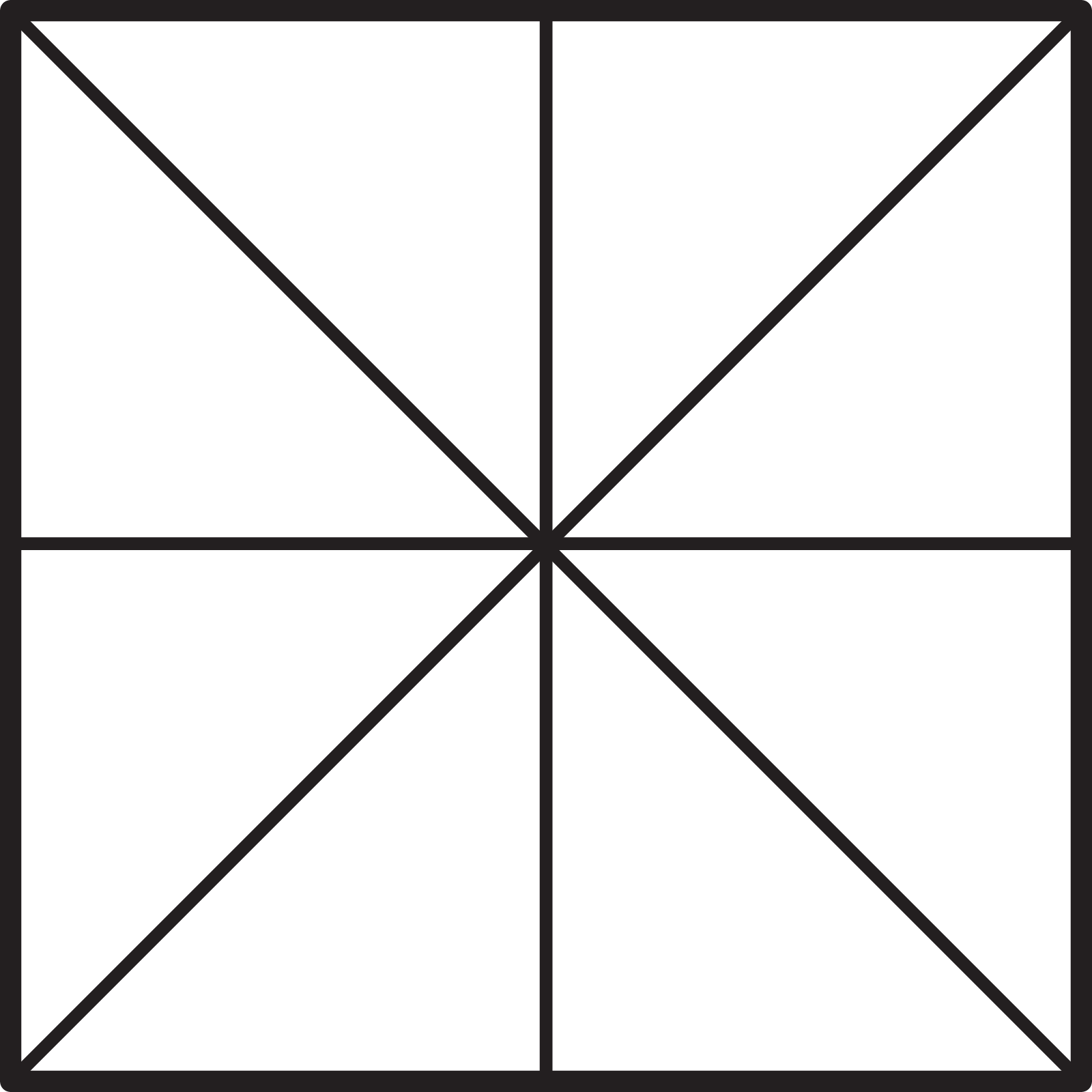 A square partitioned into 8 equal parts.