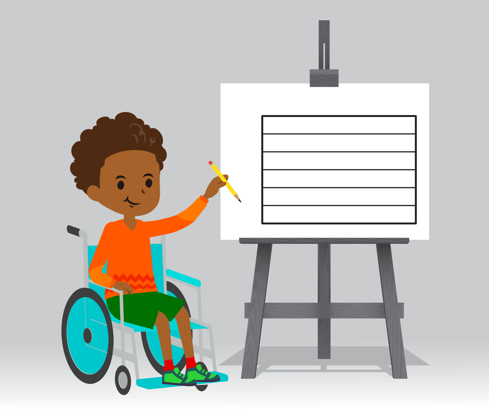 Caleb tracking times of the remote control cars.