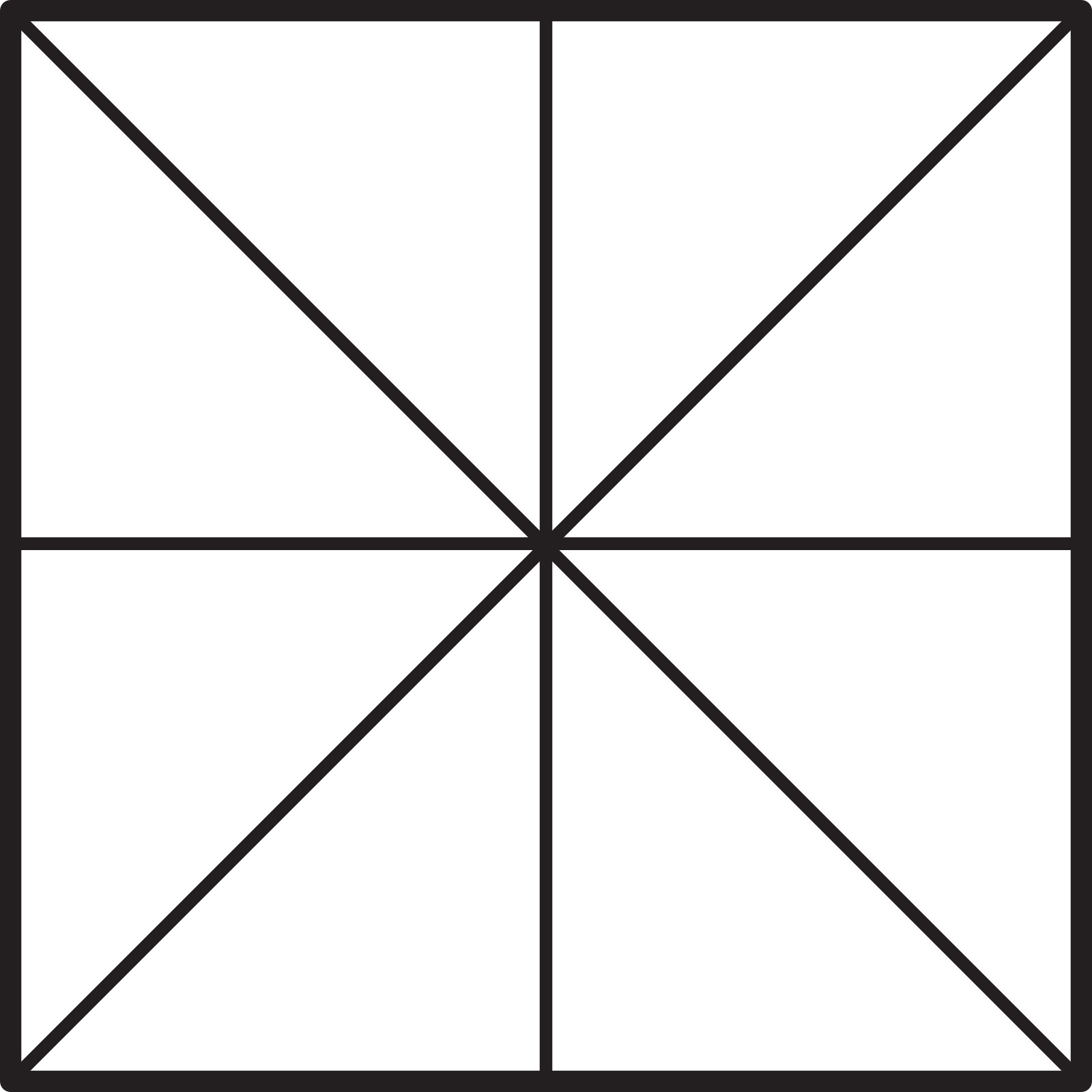 A square partitioned into 8 equal parts.