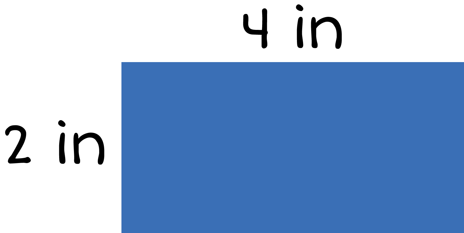 A rectangle width: 2 inches, length 4 inches.