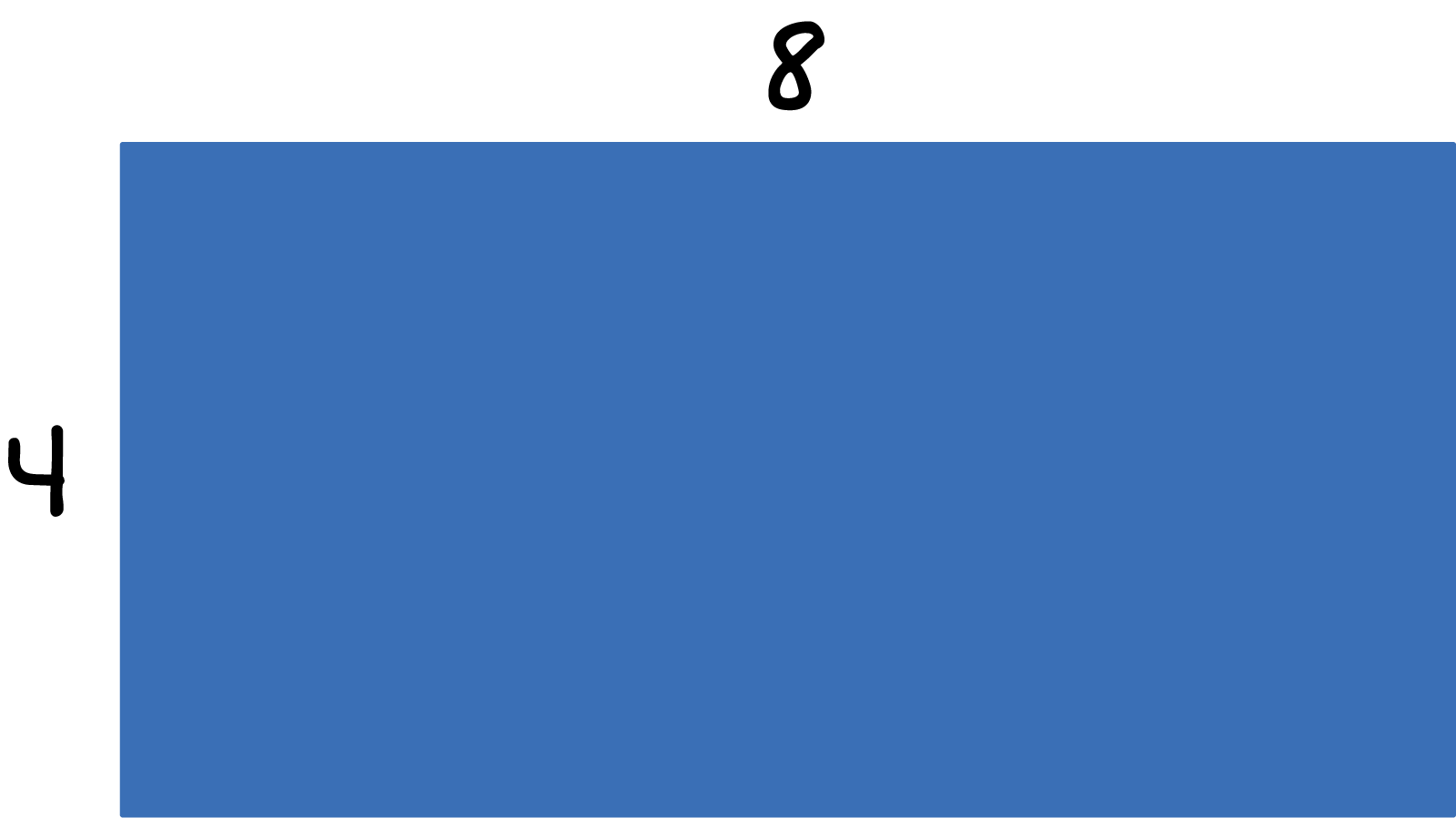 A rectangle: width: 4, length: 8.
