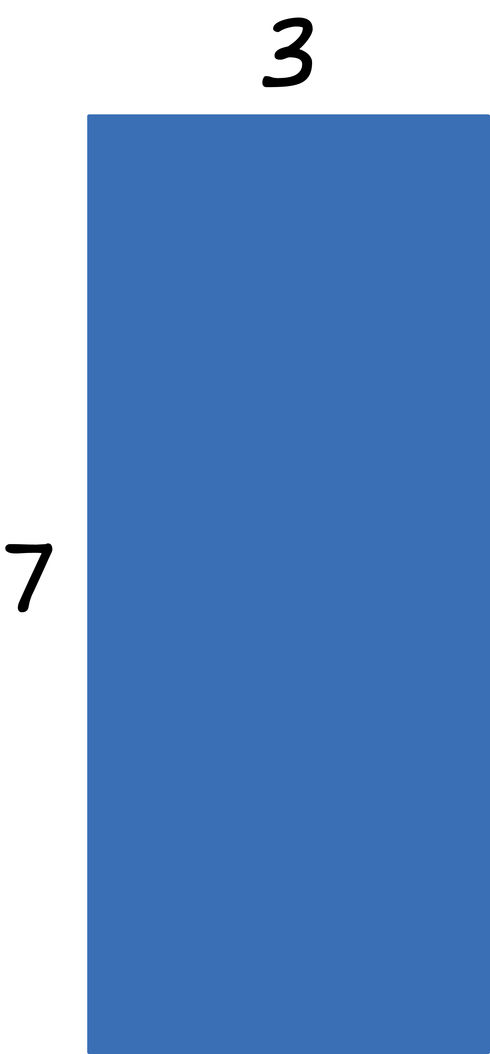 A rectangle: width: 7, length: 3.