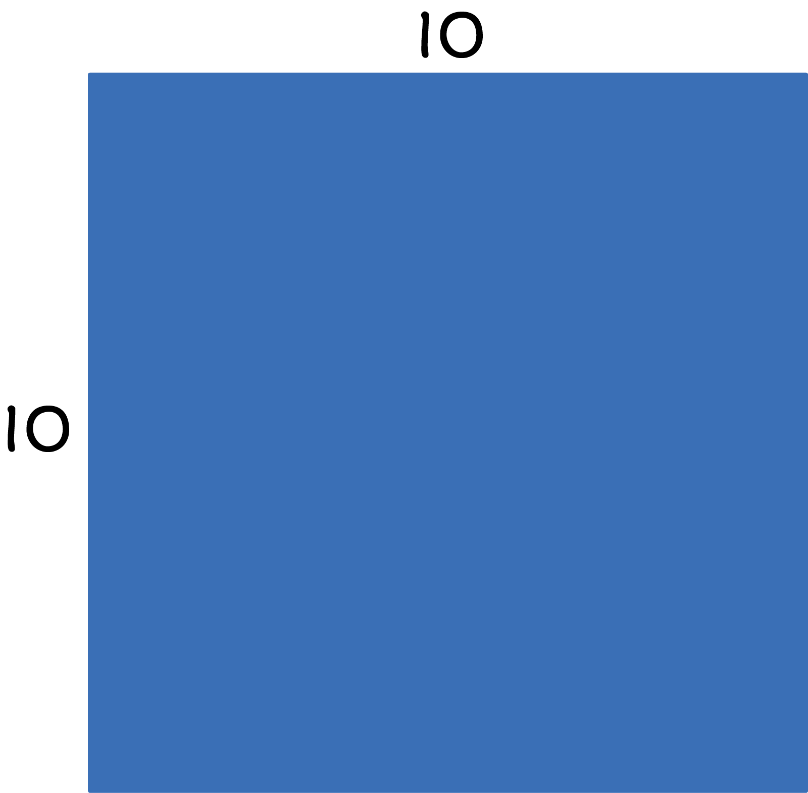A rectangle: width: 10, length: 10.