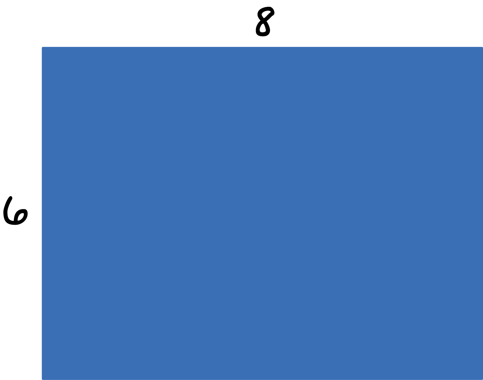 A rectangle: width: 6, length: 8.