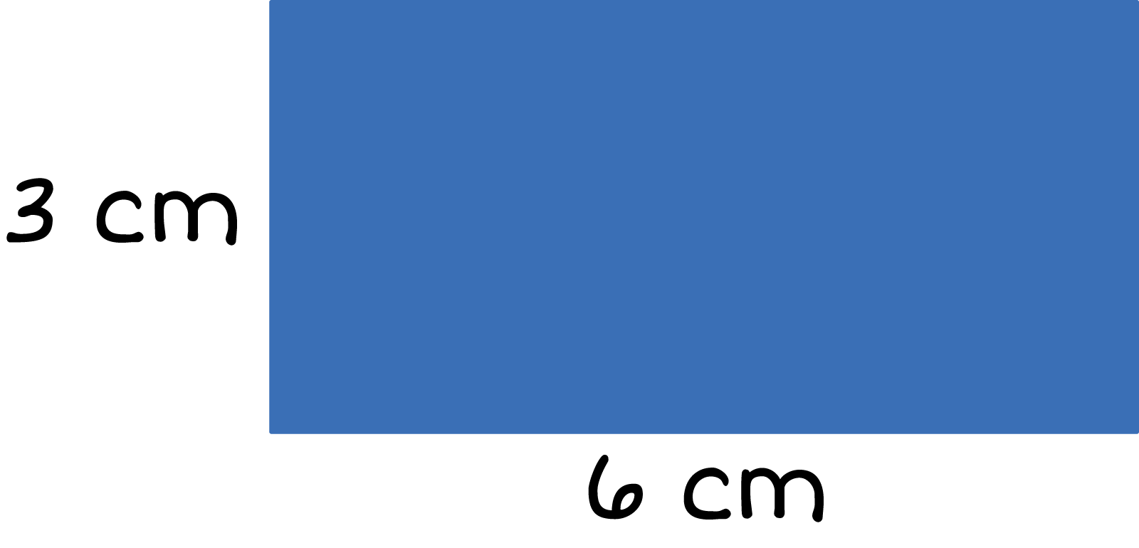 Rectangle width: 3 centimeters, 6 centimeters.