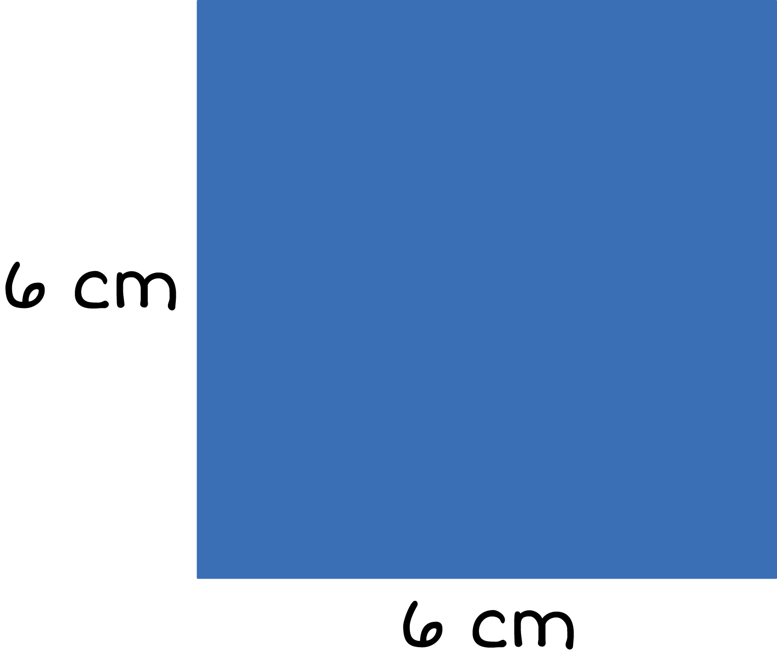 Square width: 6 centimeters, 6 centimeters.