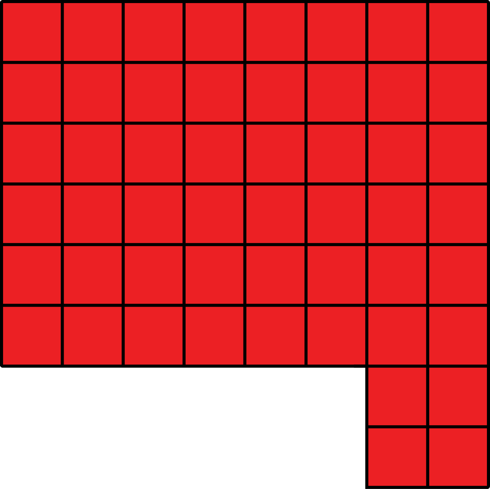 An area with 2 sections the first section is 6 units in width and 8 units in length. The second section is 2 width by 2 length.