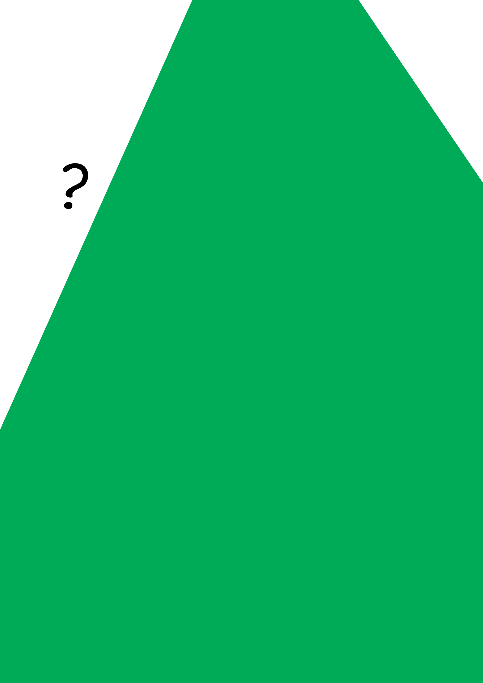 Shape with a missing side. The shape has 6 sides.