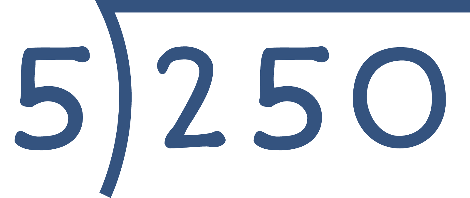  250 divided by 5 