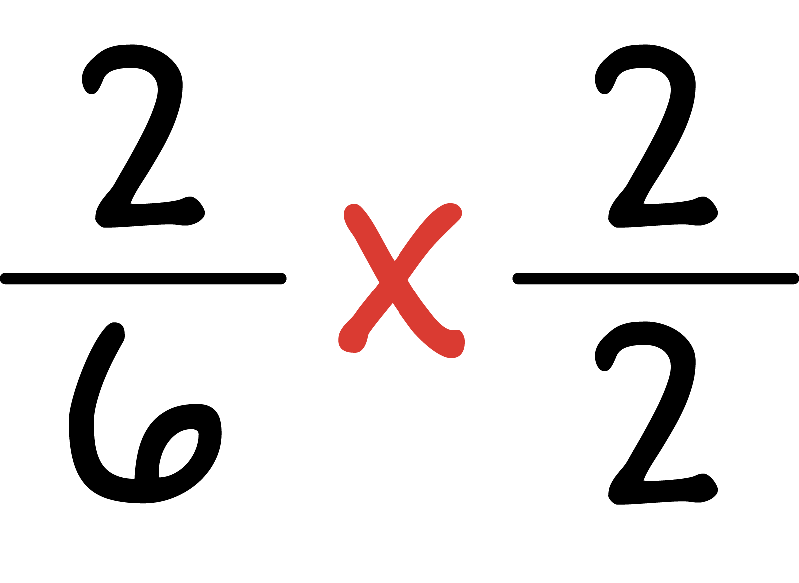 2 sixths times 2 halves.