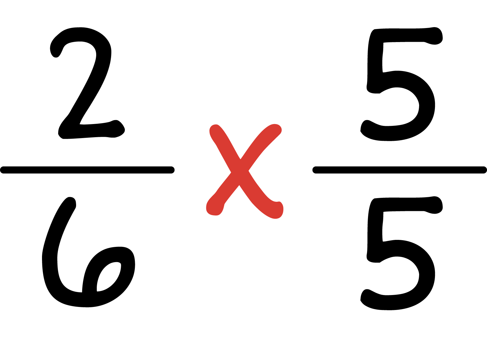 2 sixths times 5 fifths.