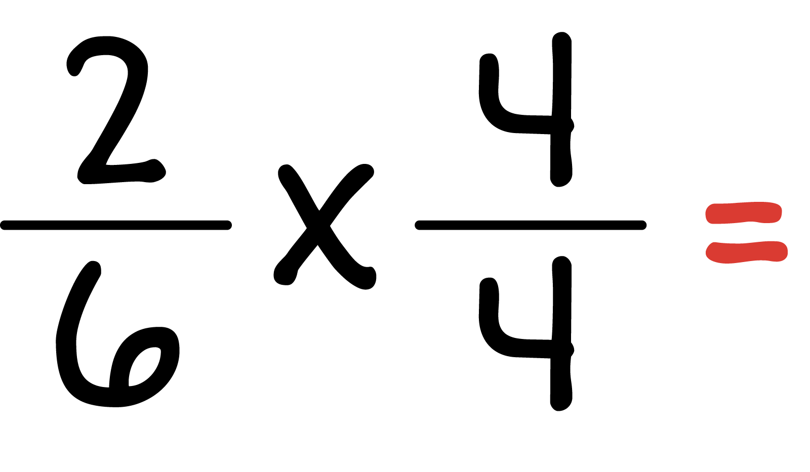 2 sixths times 4 fourths.