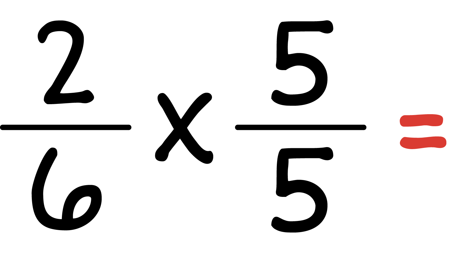 2 sixths times 5 fifths.