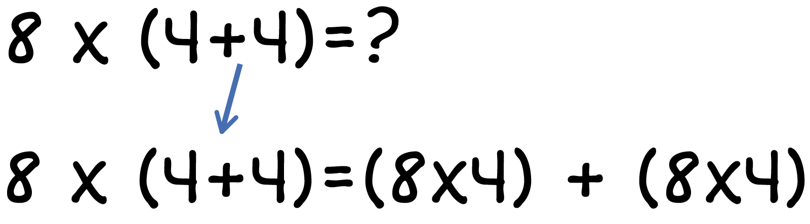an equation using the parentheses first then multiplying the numbers