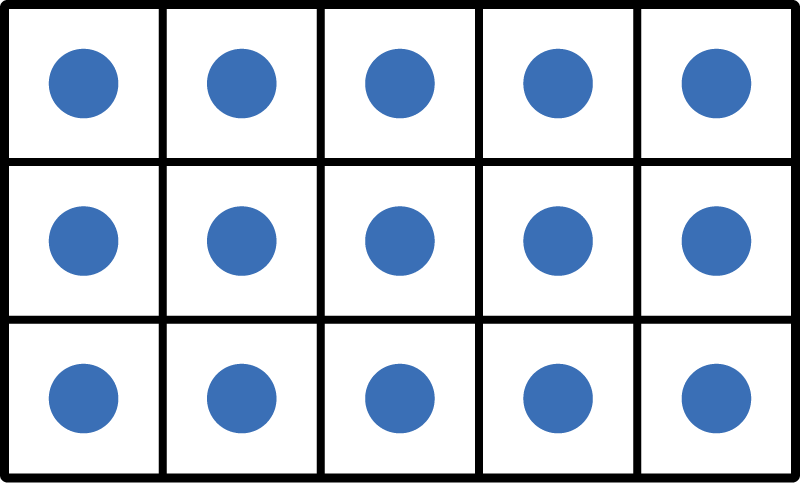 an array of 3 rows and 5 columns