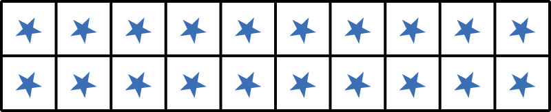 an array of 2 rows and 10 columns