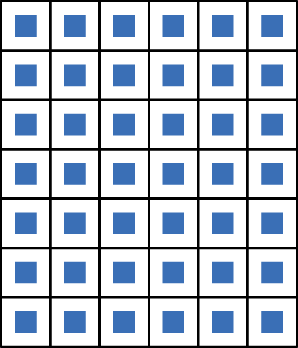 an array of 7 rows by 6 columns