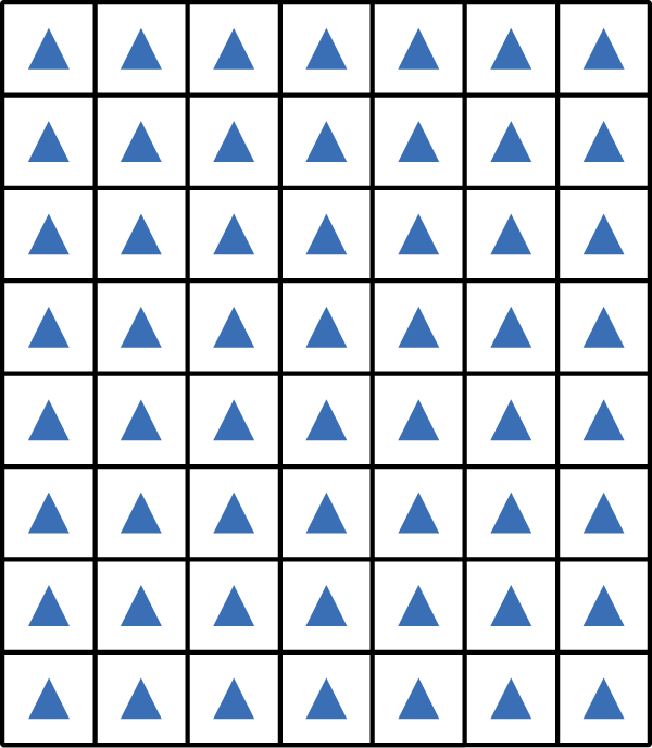 an array of 8 rows by 7 columns
