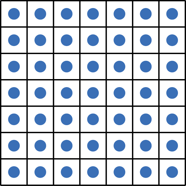 an array of 7 rows by 7 columns