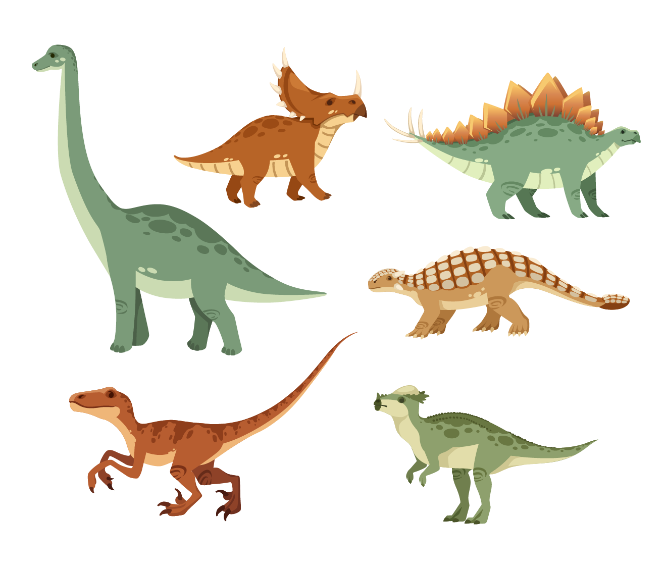 6 toy dinosaurs