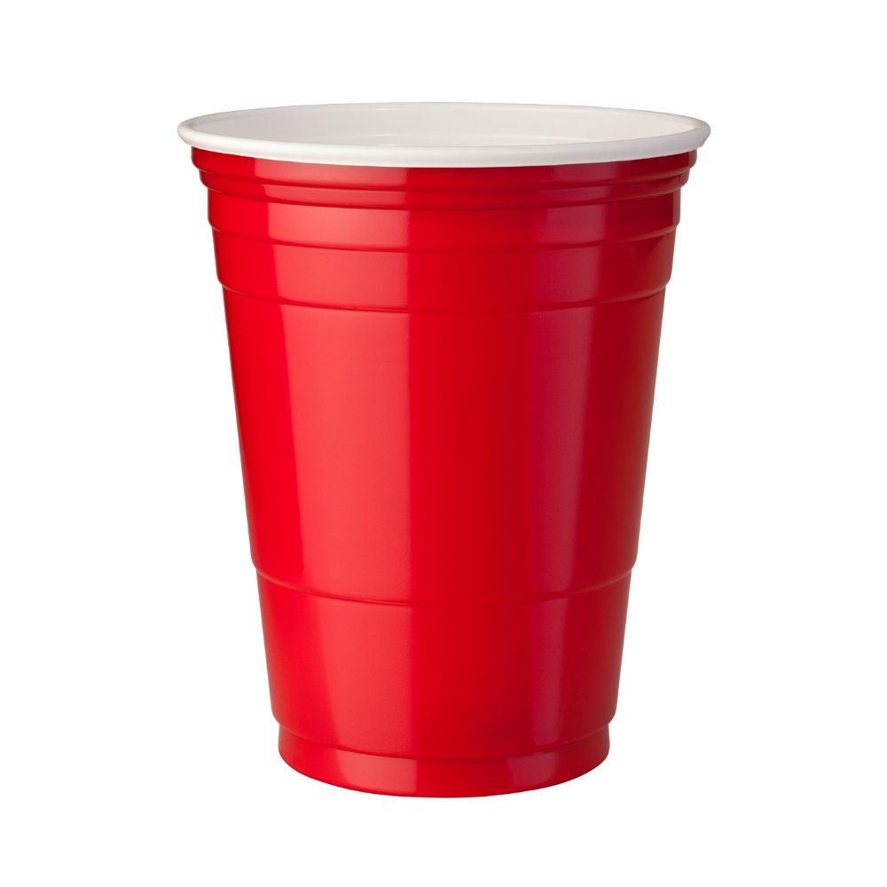 empty opaque red cup