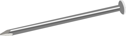 a silver flat head carpentry nail