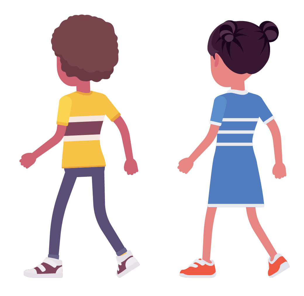 Kids walking away and letting it go.