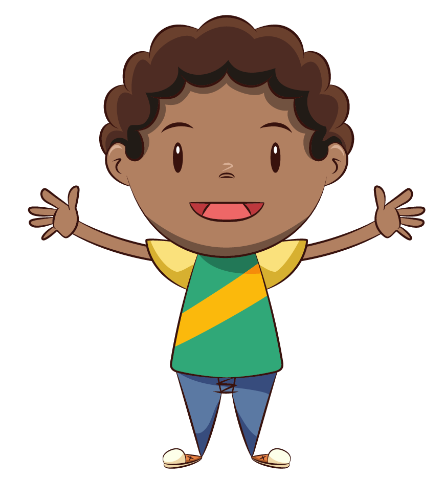 Kid with their arms open wide.