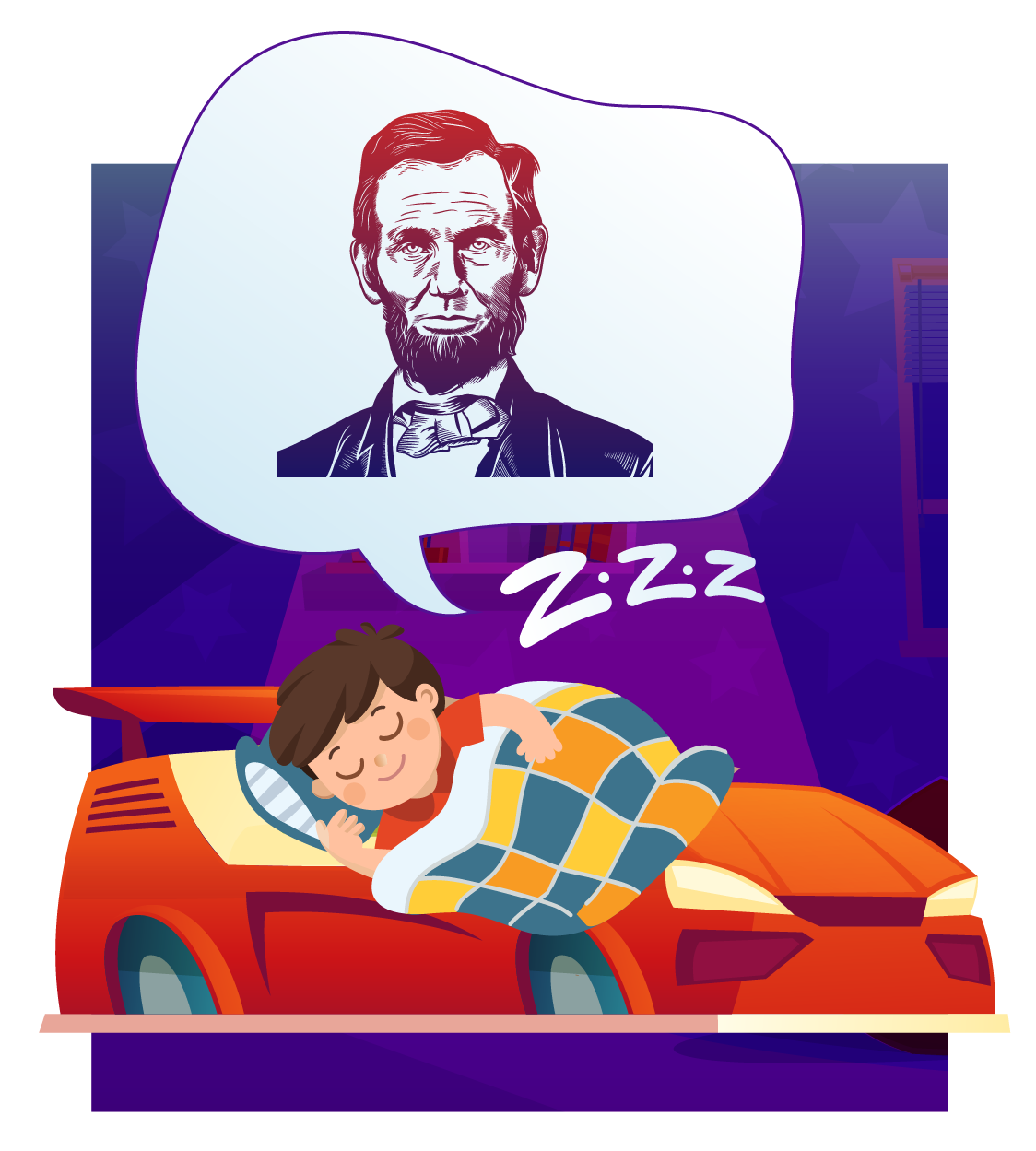 Pablo dreaming about Abraham Lincoln.