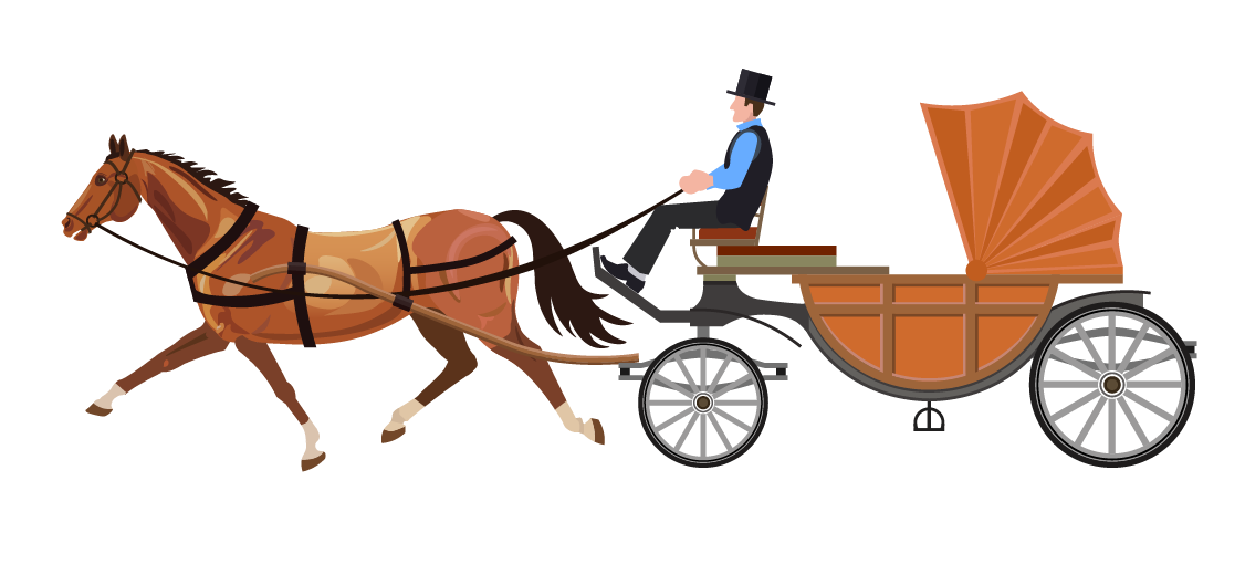 A horse drawn carriage.