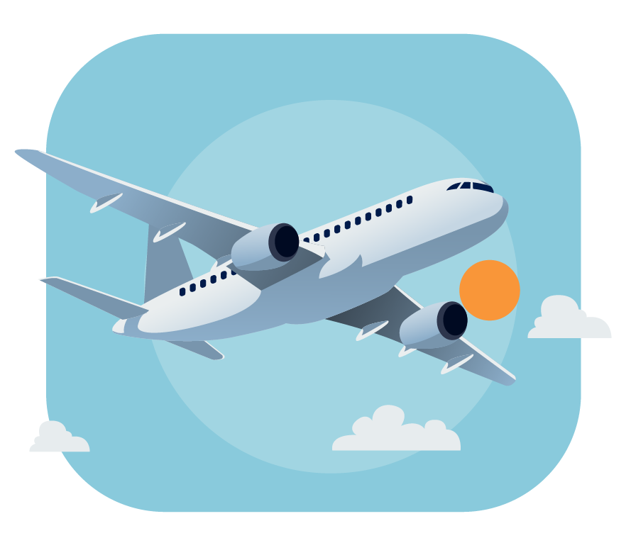 An airplane flying in the sky.