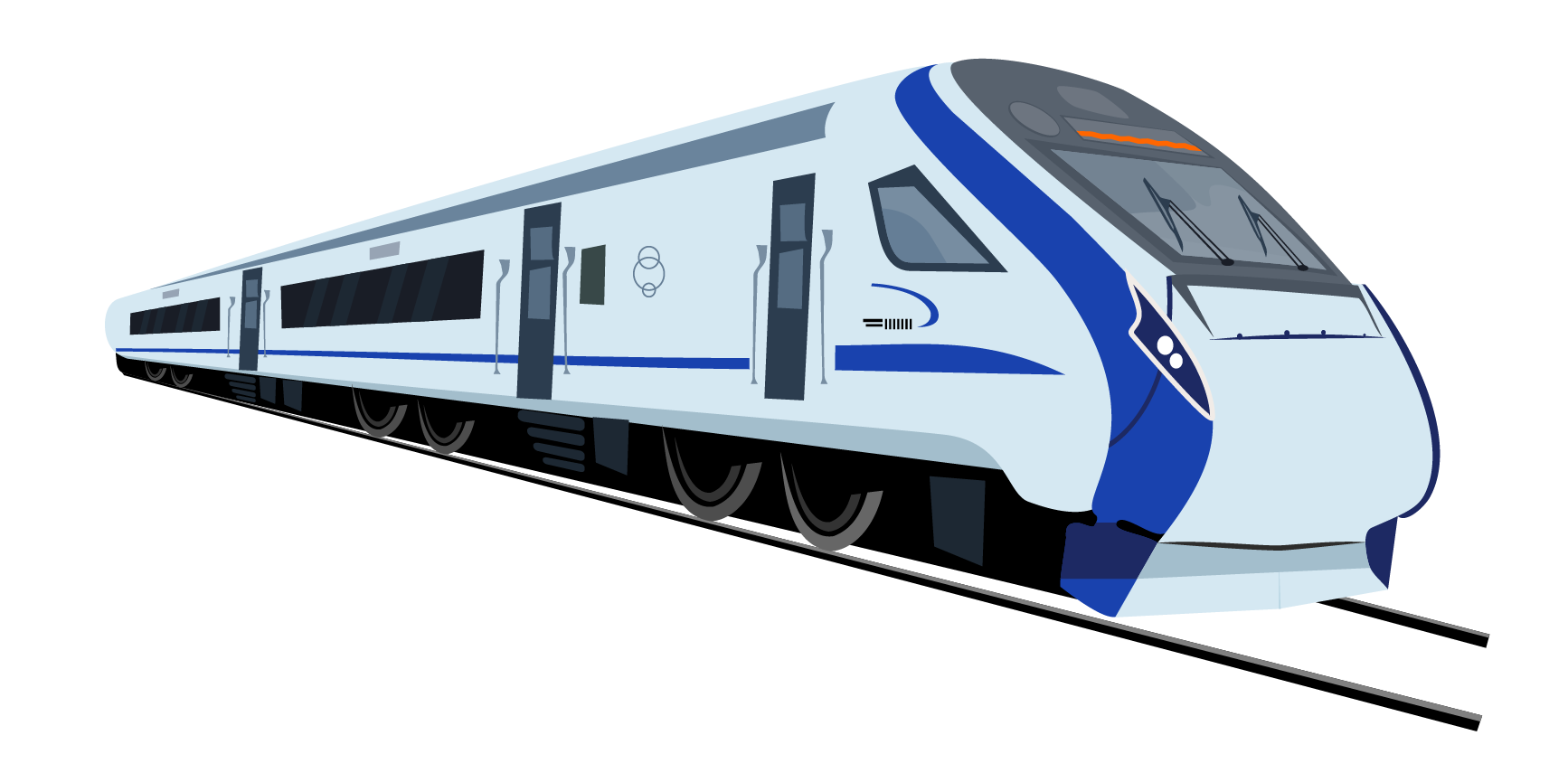 A modern railway train.